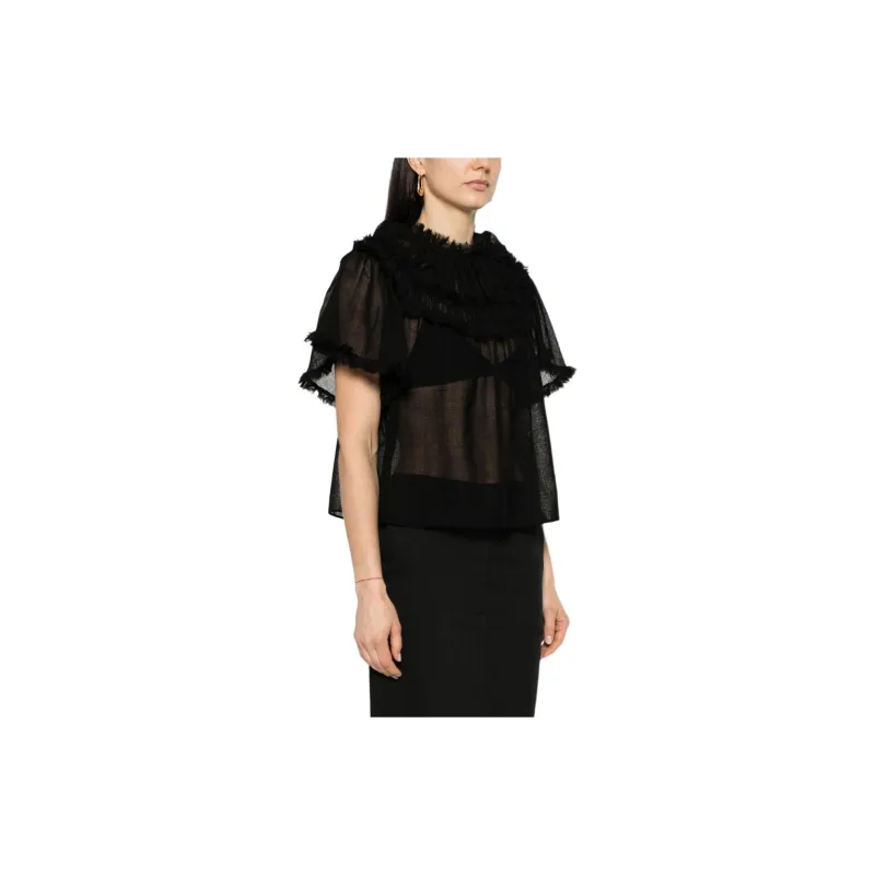 Ulla Johnson Zuri Semi-sheer Wool T-shirt-3