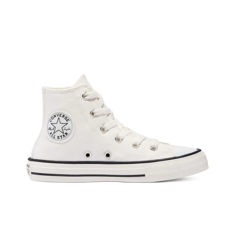 Converse Chuck Taylor All Star High Top Anti Slip Wear Resistant High Top Kids Canvas Shoes Ecru Teenagers-1