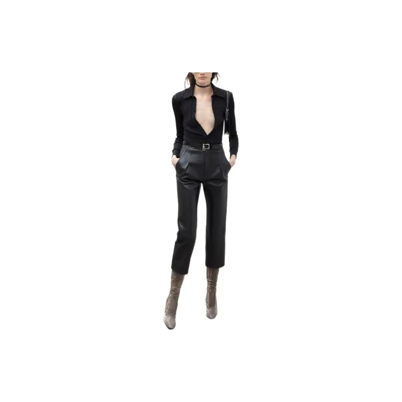 SAINT LAURENT Buttoned Long Sleeved Knitted Shirt-1