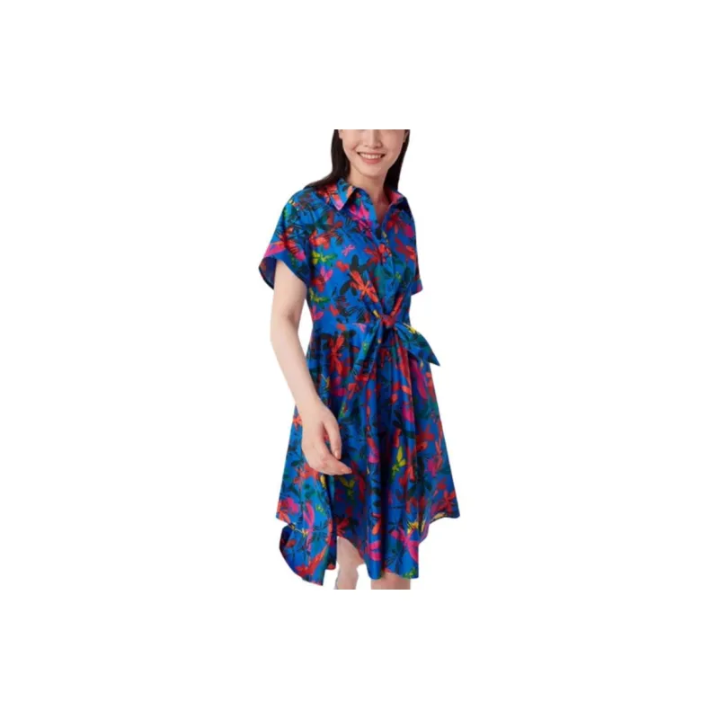 DVF Diane Von Furstenberg Short Sleeved Dresses Women's Blue-4