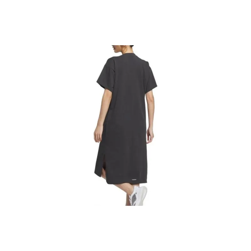 Adidas Loose Single-Sided Plain Knit T-Shirt Dress Short-Sleeved Dresses Women's Black-2