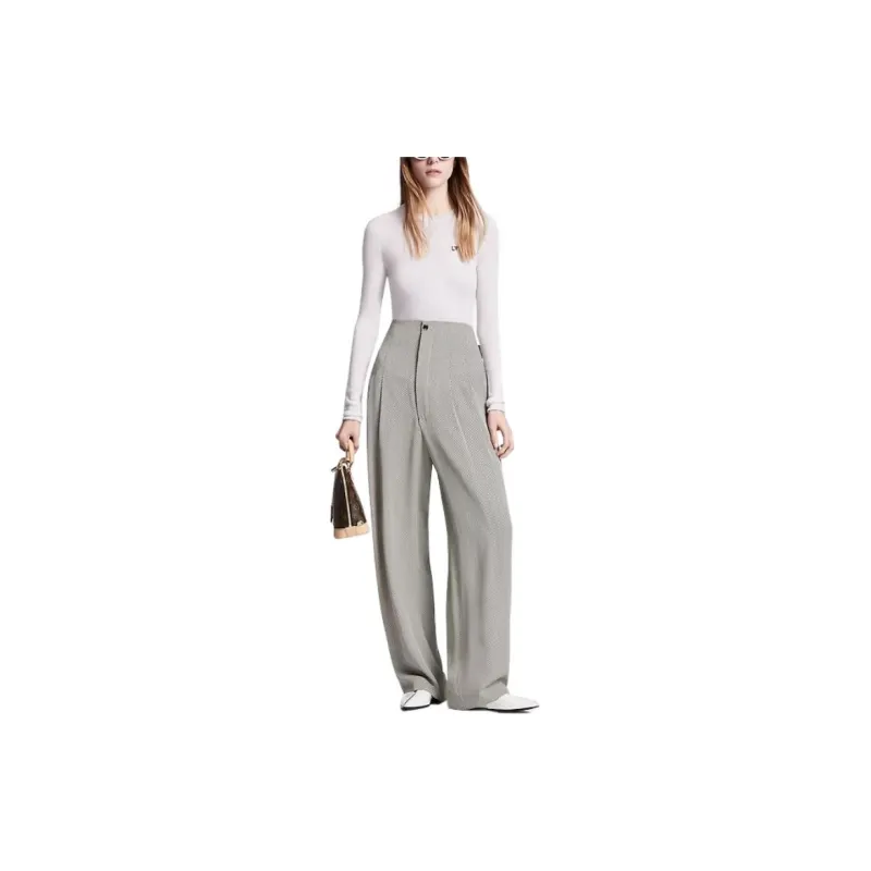 LOUIS VUITTON Initials Fine Knit Pullover Sweater Women's White-2