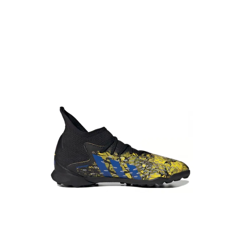 Adidas Predator Freak .3 Cushioning Mid-Top Kids' Soccer Shoes Black Yellow Blue Kids'-1