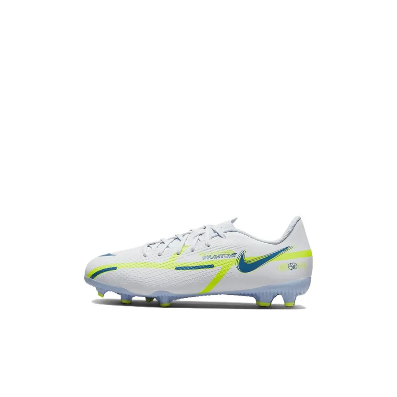 Nike Phantom GT Anti-Slip And Wear-Resistant Lightweight Low-Top Kids' Soccer Shoes White Blue Green Kids'-0