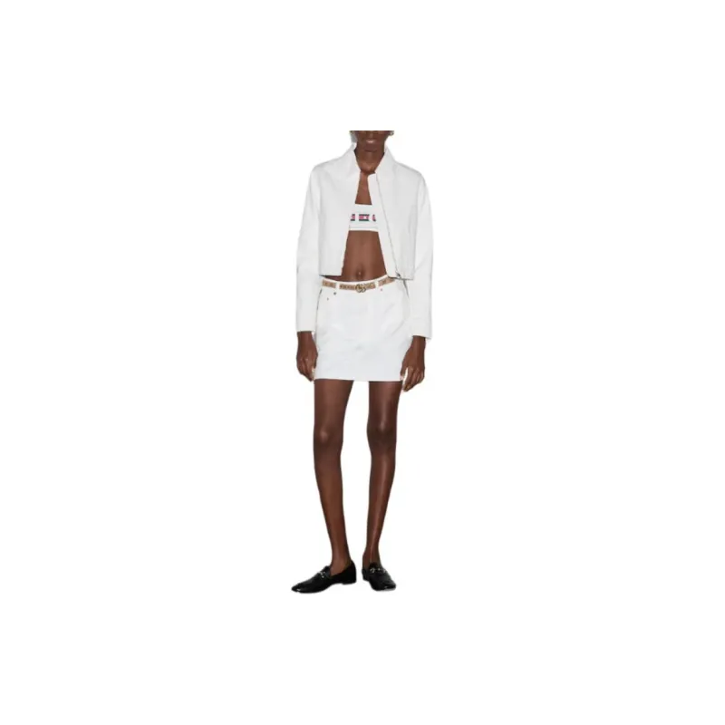 GUCCI Lido Jackets Coats Women's White-2