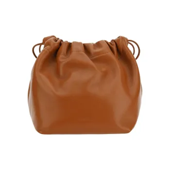 JIL SANDER Calfskin Shoulder Bag Trumpets Women's Brown