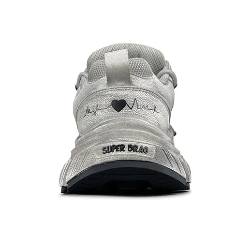 LuzaoT SUPER DRAG Low Top Chunky Sneakers Unisex Gray-4
