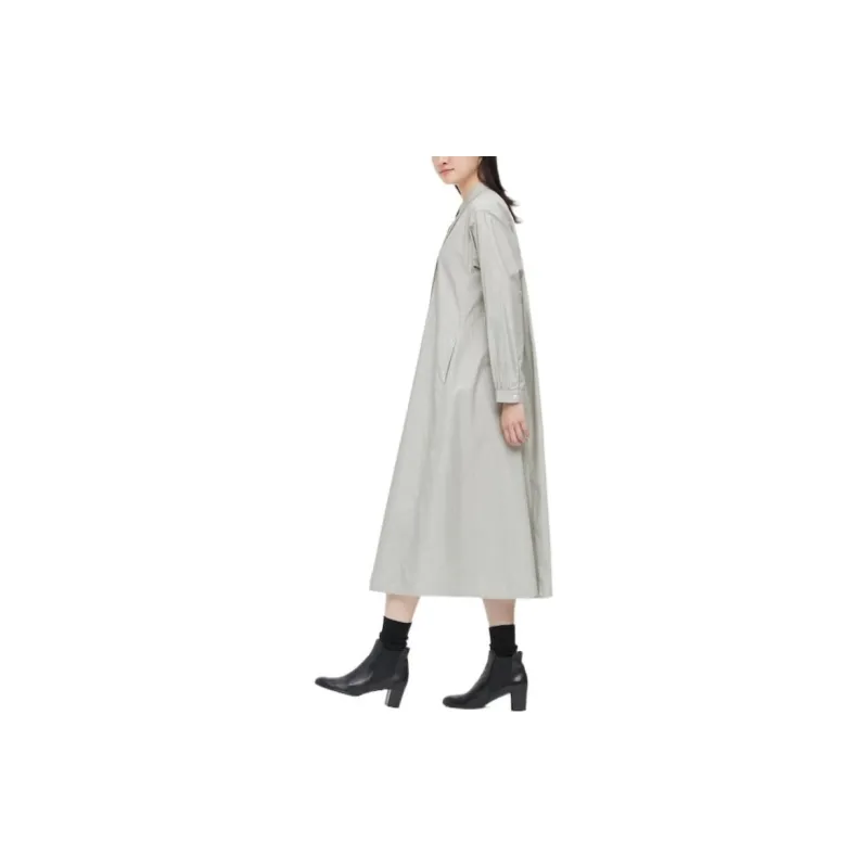 UNIQLO FW22 A-Line Skirt Dress Gray-2