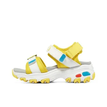 Skechers D'LITES Series Abrasion Resistant Children's Sandals Yellow White Teenagers