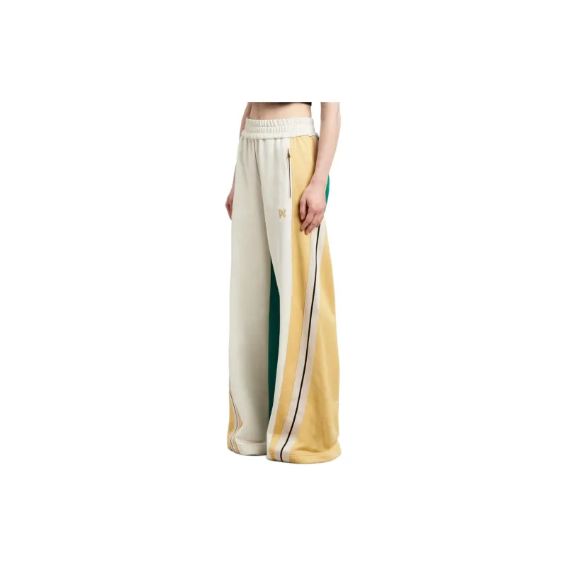 PALM ANGELS Monogram Colorblock Wide Track Pant 'Off White/Multicolor'-4