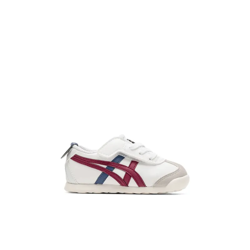 Onitsuka Tiger MEXICO 66 Abrasion Resistant Low Top Running Shoes White Red Blue Infant And Toddler-1