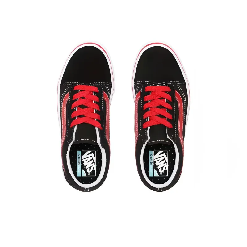 Vans Old Skool Slip-Resistant Low-Top Kids' Skateboarding Shoes Black Red Teenagers-3