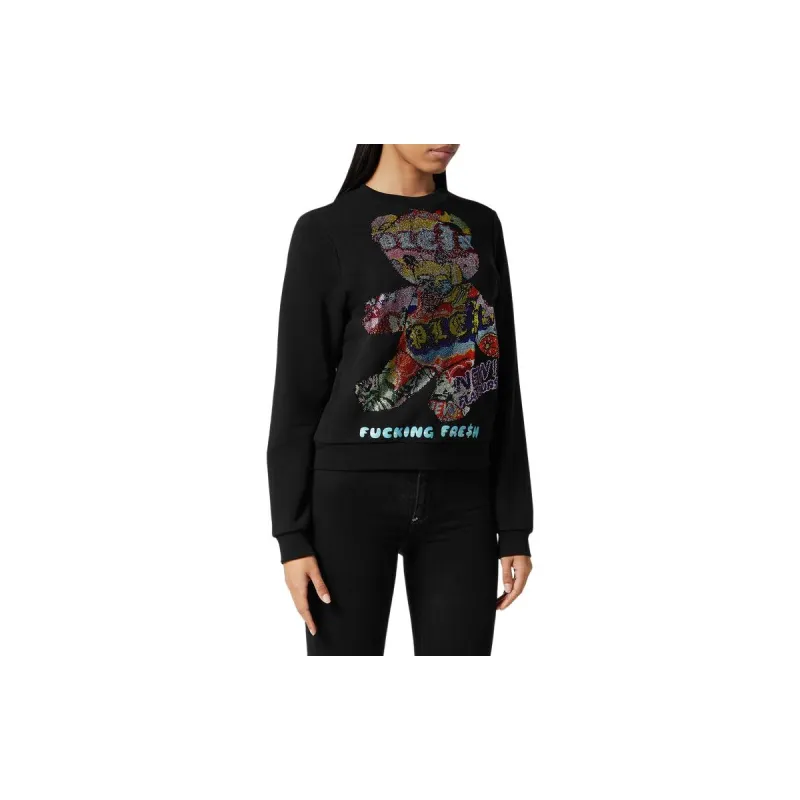 PHILIPP PLEIN Rhinestone emebllished Jersey Sweatshirt-2