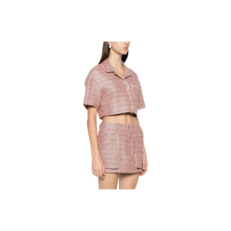 AMIRI Bouclé Cropped Shirt-3