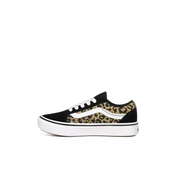 Vans Old Skool Low-Top Kids' Skateboarding Shoes Black Leopard Print Children Aged 3-7 Years Old