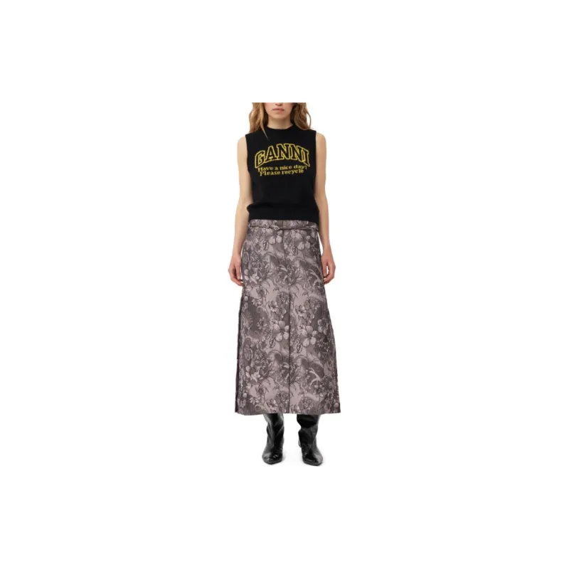 GANNI Casual Long Skirt Women's Purple-2