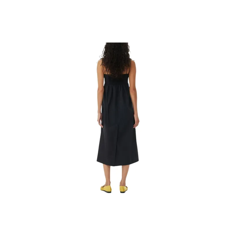 GANNI Poplin String Midi Dress-2