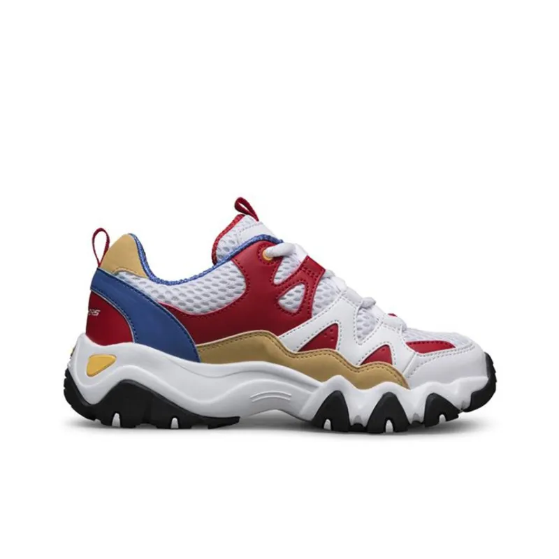 Skechers D'LITES Series Slip-Resistant Cushioning Wear-Resistant Kids Lifestyle Shoes White Multicolor Teenagers-1