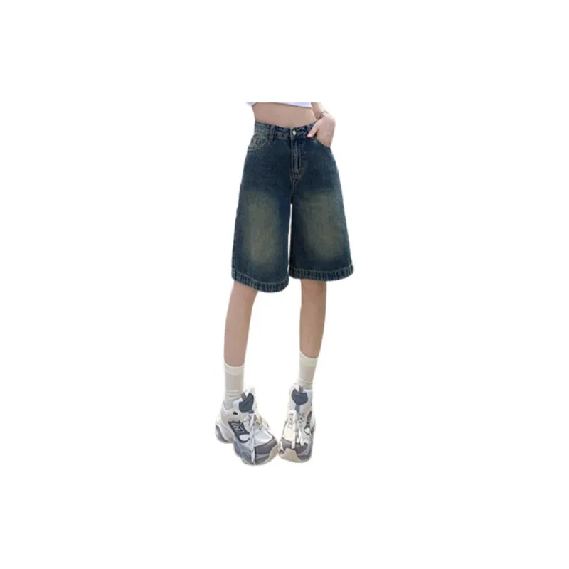 Kazakhstan Denim Shorts Women's Vintage Blue-2