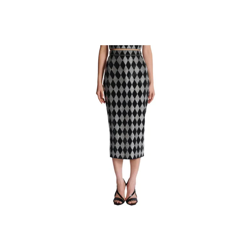 BALMAIN Rhinestone embellished Midi Skirt-4