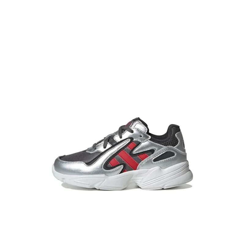 Adidas Originals Yung 96 Chasm Slip Resistant Low Top Kids Lifestyle Shoes Silver Red White Children Aged 3 7 Years Old-0