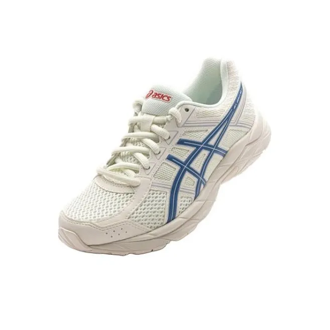 Asics Gel Contend 4 Cushioning And Breathable Low Top Kids' Running Shoes White Blue Teenagers-3
