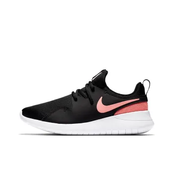 Nike Tessen Cushioning Anti Slip And Wear Resistant Low Top Kids' Running Shoes Black Pink Teenagers