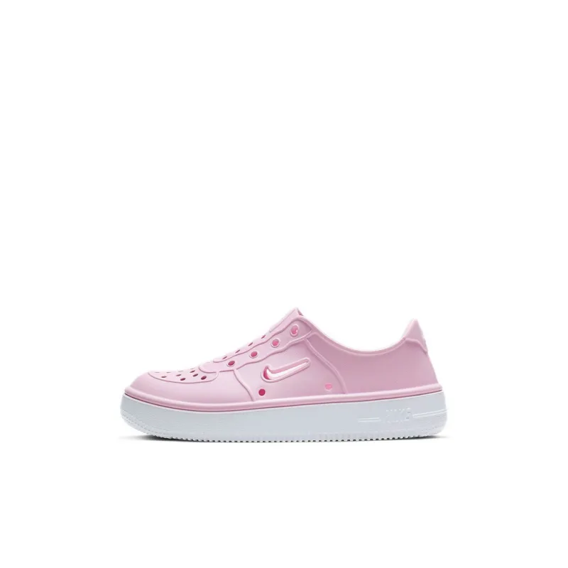 Nike Air Force 1 Low Top Kids' Skateboarding Shoes White Pink Children Aged 3 7 Years Old-0