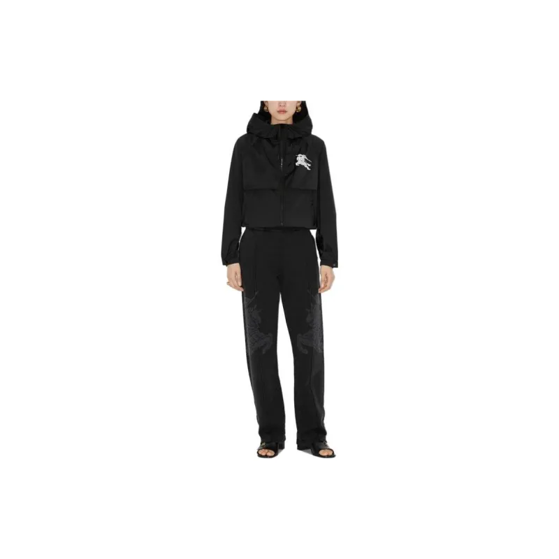 Burberry Logo Printed Straight Leg Trousers-2