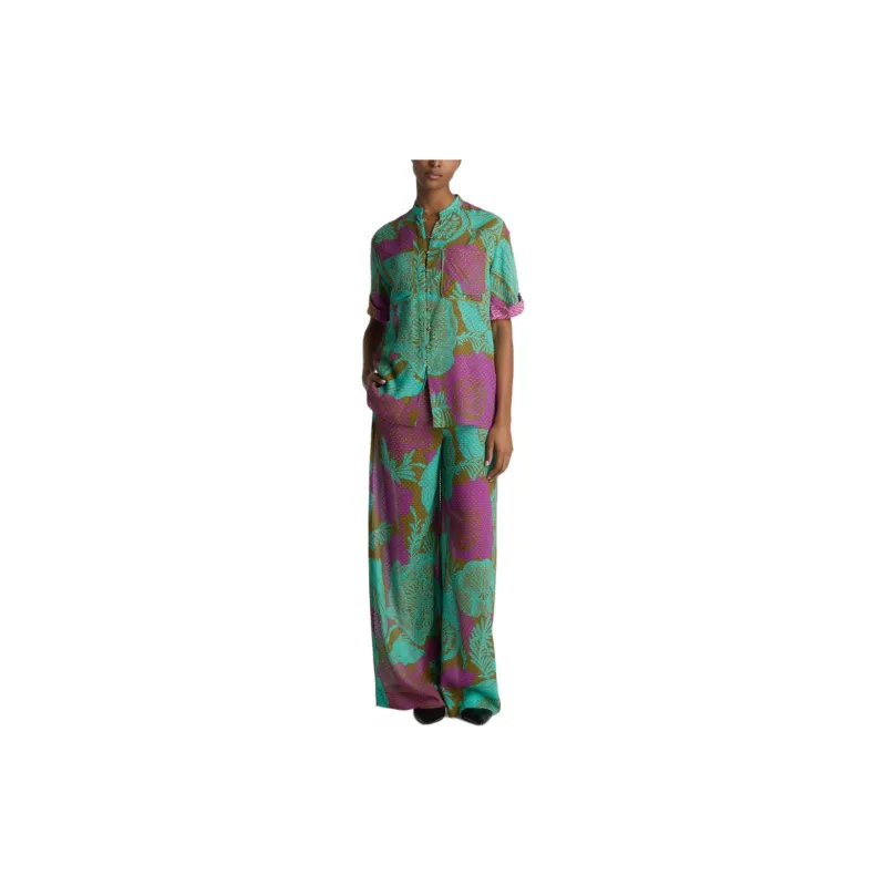 St. John Floral print Wide leg Trousers-1