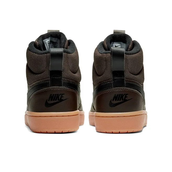 Nike Fly By Mid 2 Slip Resistant Cushioning Wear Resistant Mid Top Kids' Skateboarding Shoes Dark Brown Teenagers-4