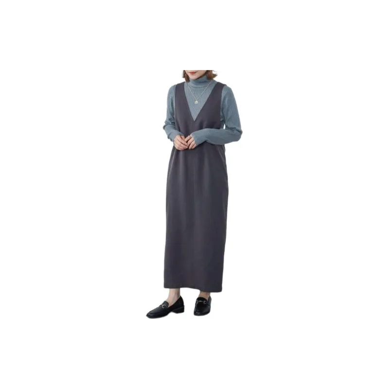 Beams Sleeveless Dress Women's Charcoal Gray-6