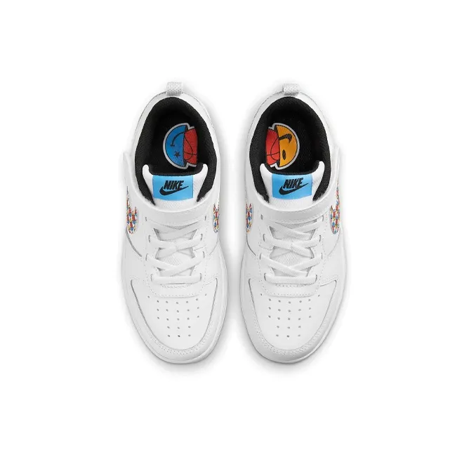 Nike Low 2 SE Slip Resistant Cushioning Abrasion Resistant Low Top Skateboard Shoes White Children Aged 3 7 Years Old-3