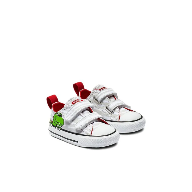 Converse All Star 2V Huck Taylor OX Anti Slip Wear Resistant Low Top Toddler Shoes White Green Infant And Toddler-2