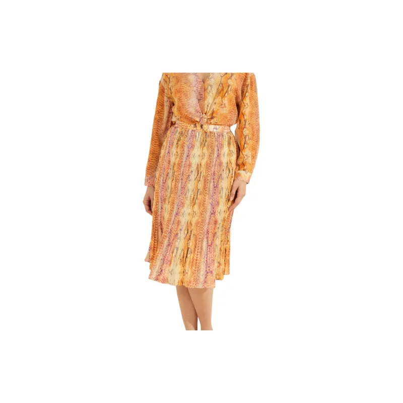 GUESS Halley Skirt Casual Long Skirts Women's Orange-1