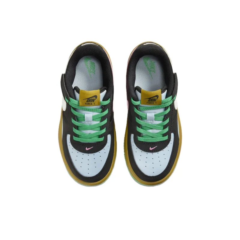Nike Air Force 1 LV8 2 EasyOn Abrasion Resistant Low Top Skateboard Shoes Black Blue Kids'-3