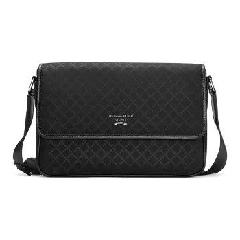 WilliamPOLO Fabric Messenger Bag Shoulder Bag Regular Men's Black