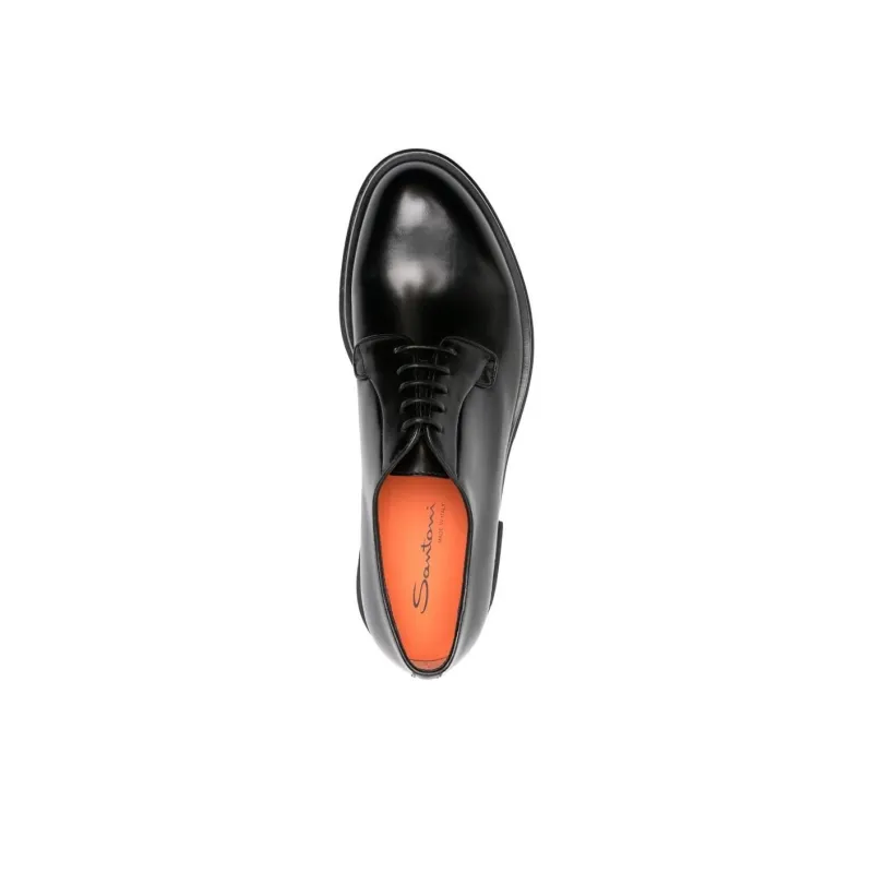 Santoni Block Heel Lace Up Derby Shoes-5
