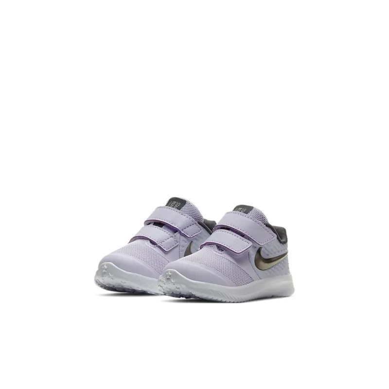 Nike Star Runner 2 Anti Slip Wear Resistant Low Top Casual Running Shoes Light Purple Silver Infant And Toddler-2
