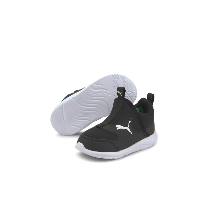 PUMA Fun Racer Cushioning, Wear Resistant Low Top Toddler Shoes Black White Infant And Toddler-3