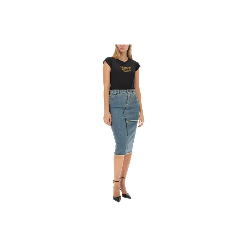 TOM FORD Denim Midi Skirt-1