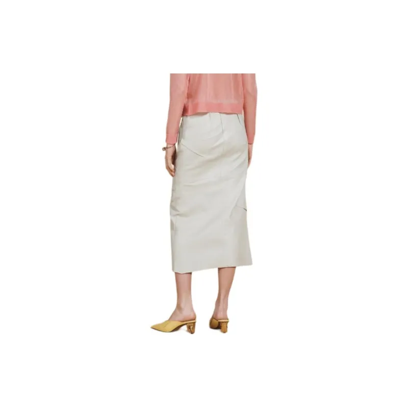 ZARA Casual Long Skirts Women's Light Green-3