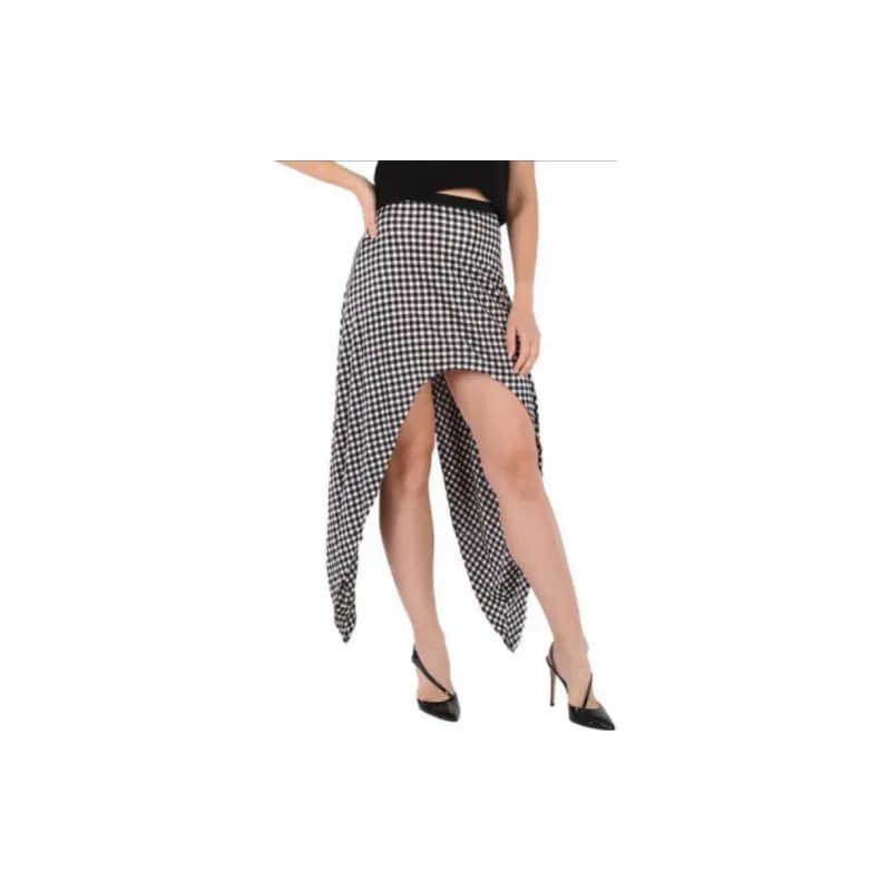 Burberry Check Asymmetric Skirt 'Black Ip Pattern'-2