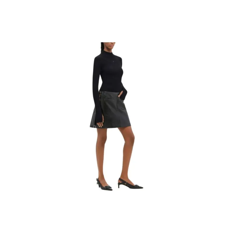 COURREGES Engineered Light Rib Mock Neck Jumper-3