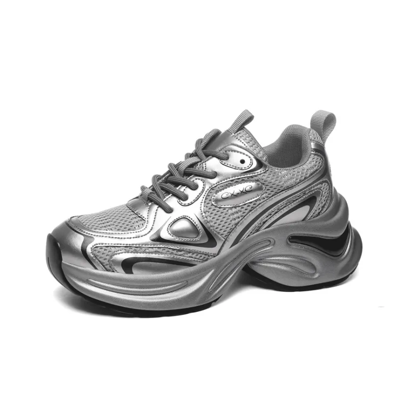 Golden Silk Rabbit Low Top Chunky Sneakers Women's-7
