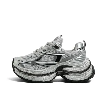 HUANQIU Height Increasing Wear Resistant Slip Resistant Low Top Chunky Sneakers Women's