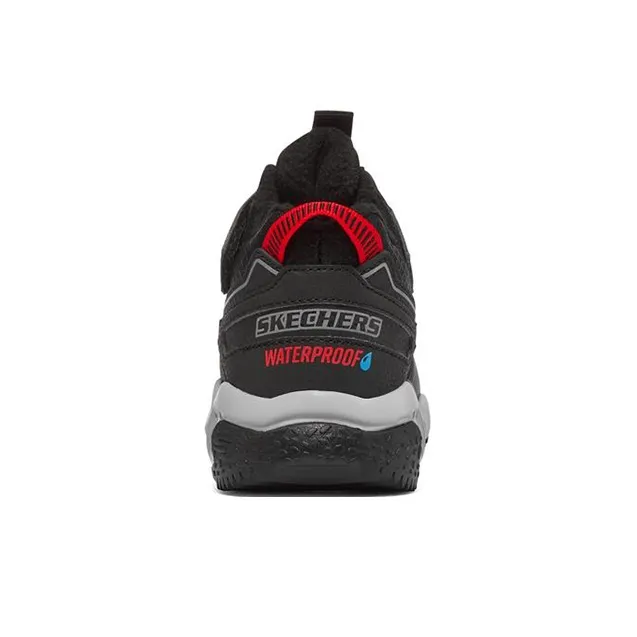 Skechers Velocitrek Slip Resistant Cushioning Wear Resistant Warm Low Top Kids Lifestyle Shoes Black Red Teenagers-3