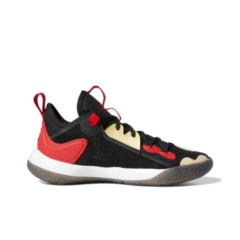 Adidas Harden Stepback 2 J Abrasion Resistant Mid Top Children's Basketball Shoes Black Red Brown Teenagers-1
