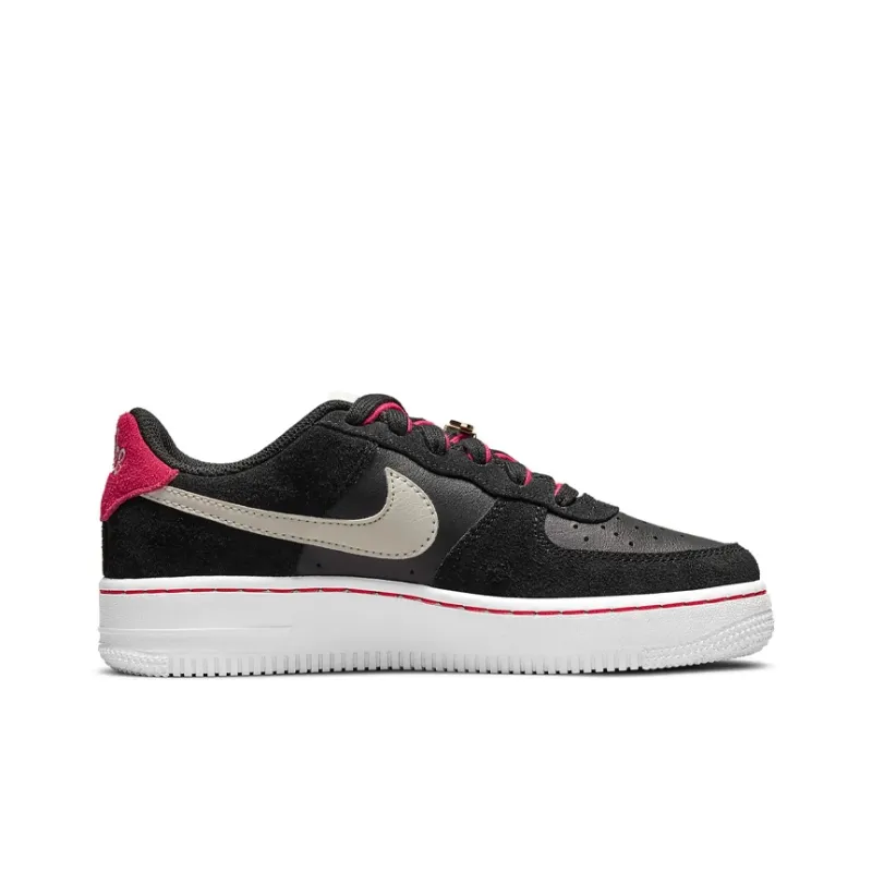 Nike Air Force 1 LV8 S50 Slip Resistant Cushioning Abrasion Resistant Low Top Skateboard Shoes Black Pink Teenagers-1