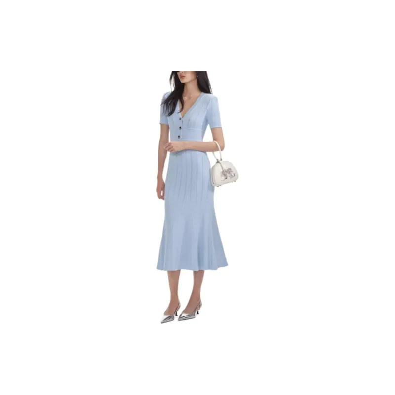 Self portrait Pointelle Knitted Midi Dress-1